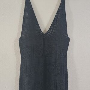 Anthropologie Charcoal Crochet Dress